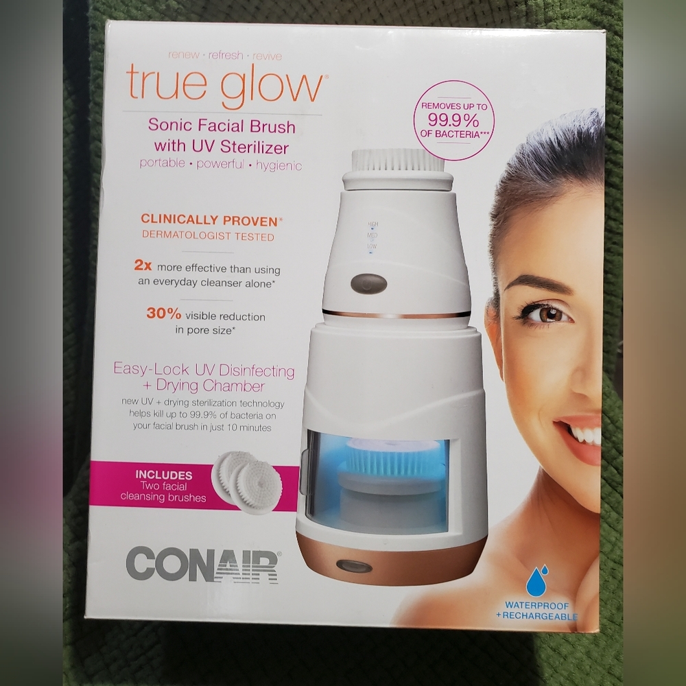 Conair True Glow Facial Brush 💥 WITH UV Sterilizer💥NEW!!